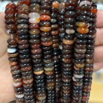 No_1816_Natural Black Striped Agate Spacer_10*4mm_(Sold Per Strand)