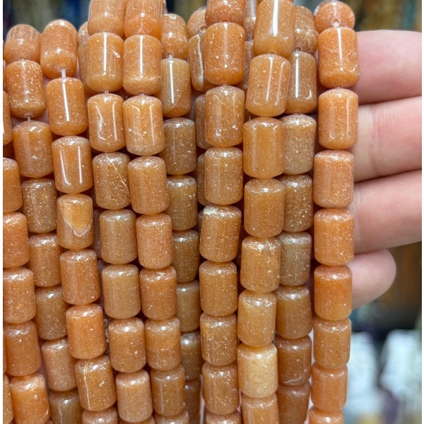No_1838_Natural Red Aventurine Round Cylinder_8*12mm_(Sold Per Strand)