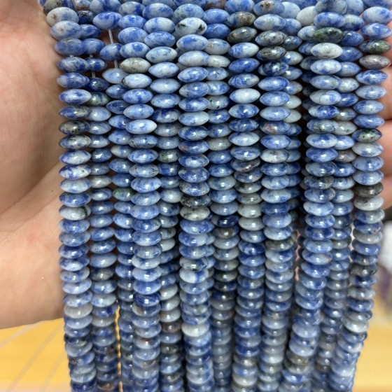 No_1851_Natural Blue Spot Jasper Flying Saucer Bead_8*4mm_(Sold Per Strand)