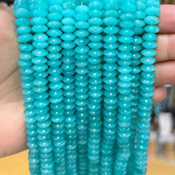 No_1854_Imitated Amazonite Chalcedony Saucer Beads_8*4mm_(Sold Per Strand)