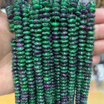 No_1855_Enhanced Red Green Gem Saucer Beads_8*4mm_(Sold Per Strand)