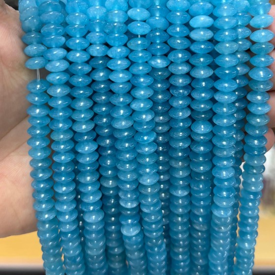 No_1864_Enhanced Blue Chalcedony Flying Saucer Beads_8*4mm_(Sold Per Strand)