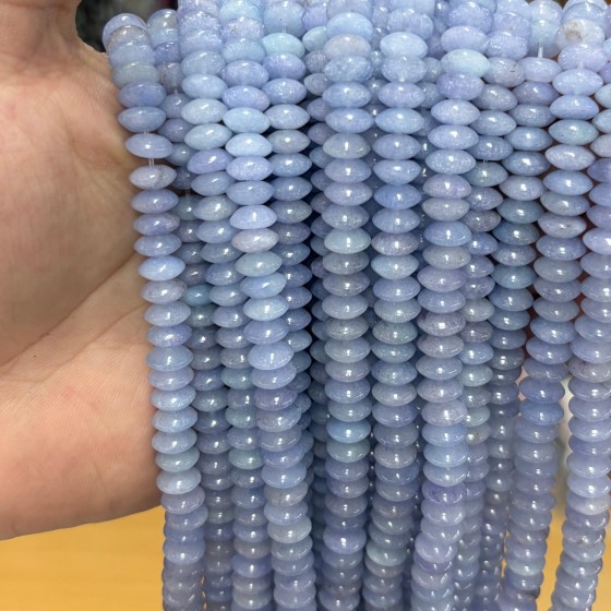 No_1869_Enhanced Sky Blue Chalcedony Flying Saucer Beads_8*4mm_(Sold Per Strand)