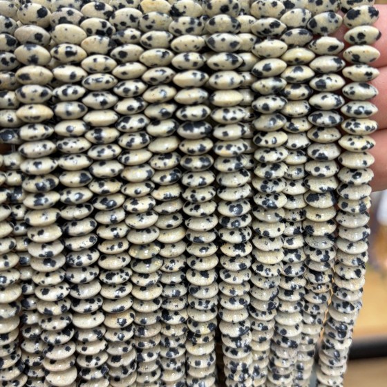 No_1871_Natural Dalmation Jasper Flying Saucer Beads_8*4mm_(Sold Per Strand)
