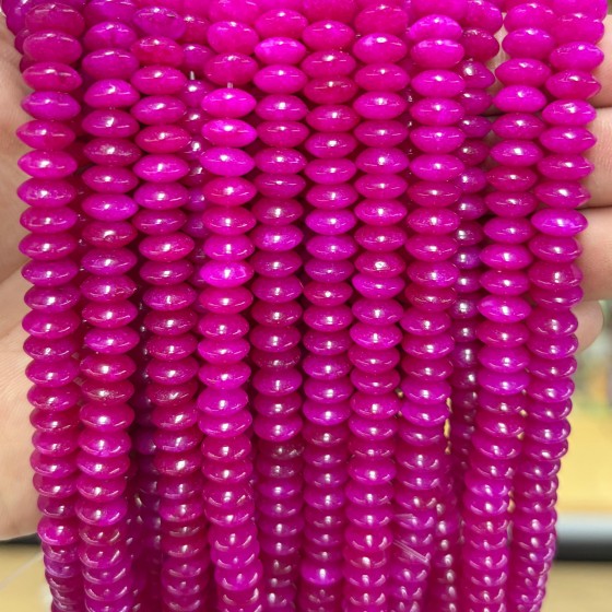 No_1878_Enhanced Rose Red Chalcedony Flying Saucer Bead_8*4mm_(Sold Per Strand)