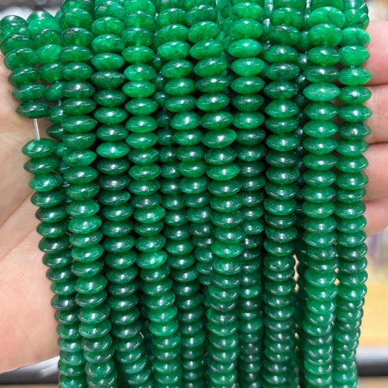 No_1883_Enhanced Green Chalcedony Flying Saucer Bead_8*4mm_(Sold Per Strand)