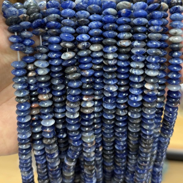 No_1894_Natural Blue Lace Stone Flying Saucer Bead_8*4mm_(Sold Per Strand)