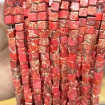 No_1899_Enhanced Orange Imperial Jasper Square Block Beads_6mm_(Sold Per Strand)
