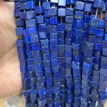 No_1905_Enhanced Lapis Lazuli Square Block Beads_6mm_(Sold Per Strand)