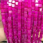No_1913_Enhanced Rose Red Chalcedony Square Block Beads_6mm_(Sold Per Strand)