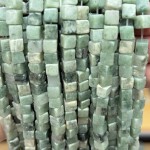 No_1915_Natural Lushan Jade Square Block Beads_6mm_(Sold Per Strand)