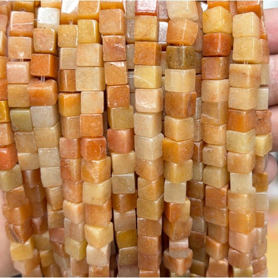 No_1927_Natural Dark Red Cornelian Square Block Beads_6mm_(Sold Per Strand)