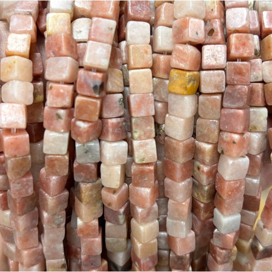 No_1932_Natural Red Cotton Agate Square Block Beads_6mm_(Sold Per Strand)