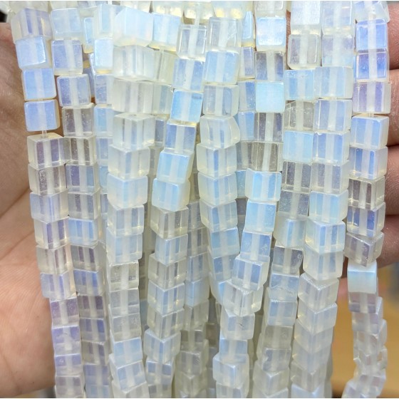 No_1934_Synthetic Opal Square Block Beads_6mm_(Sold Per Strand)