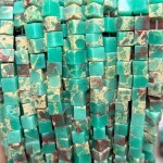 No_1944_Synthetic Light Green Imperial Jasper Block Beads_6mm_(Sold Per Strand)