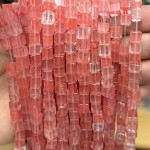 No_1964_Synthetic Watermelon Red Crystal Square Block Beads_6mm_(Sold Per Strand)