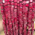 No_1970_Enhanced Red Imperial Jasper Square Block Beads_6mm_(Sold Per Strand)