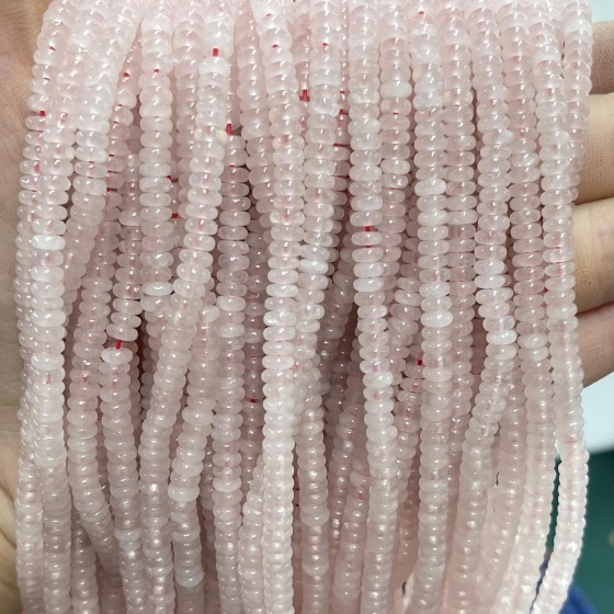 No_1971_Natural Rose Quartz Rondelle Beads_4*2mm_(Sold Per Strand)