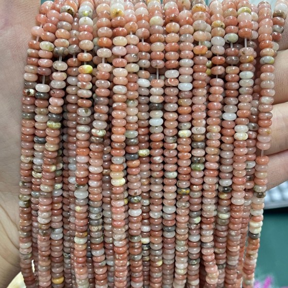 No_1973_Natural Red Cotton Agate Rondelle Beads_4*2mm_(Sold Per Strand)