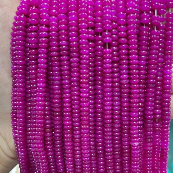 No_1976_Enhanced Rose Red Chalcedony Rondelle Beads_4*2mm_(Sold Per Strand)