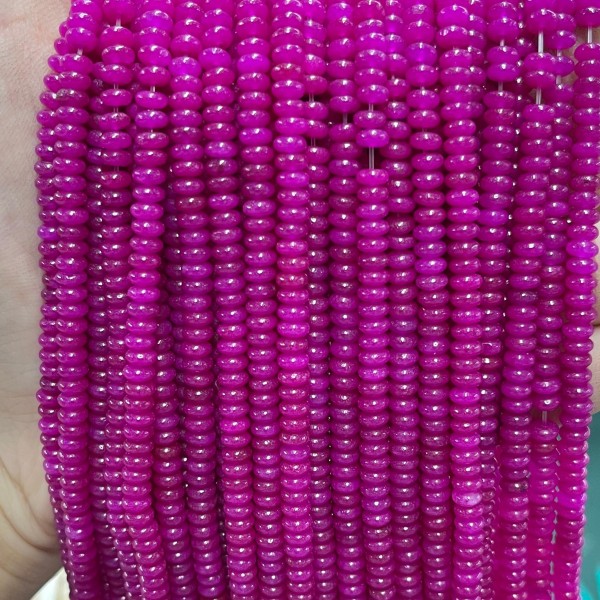 No_1976_Enhanced Rose Red Chalcedony Rondelle Beads_4*2mm_(Sold Per Strand)