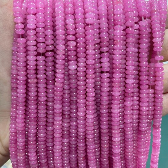 No_1980_Enhanced Dark Pink Chalcedony Rondelle Beads_4*2mm_(Sold Per Strand)