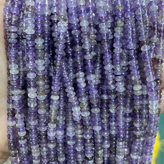 No_1987_Natural Amethyst Rondelle Beads_4*2mm_(Sold Per Strand)
