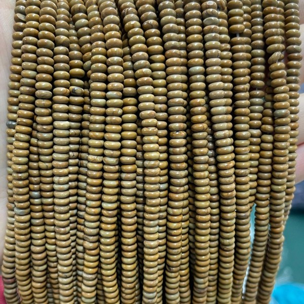 No_1997_Natural Yellow Picture Jasper Rondelle Beads_4*2mm_(Sold Per Strand)