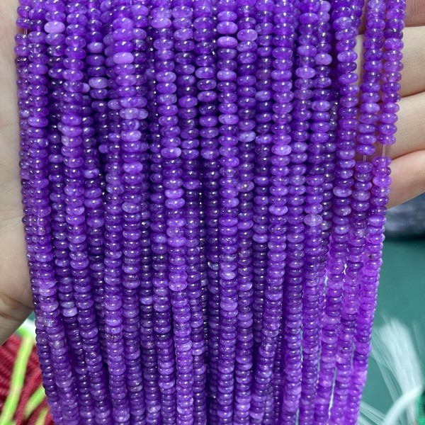 No_2001_Enhanced Purple Chalcedony Rondelle Beads_4*2mm_(Sold Per Strand)