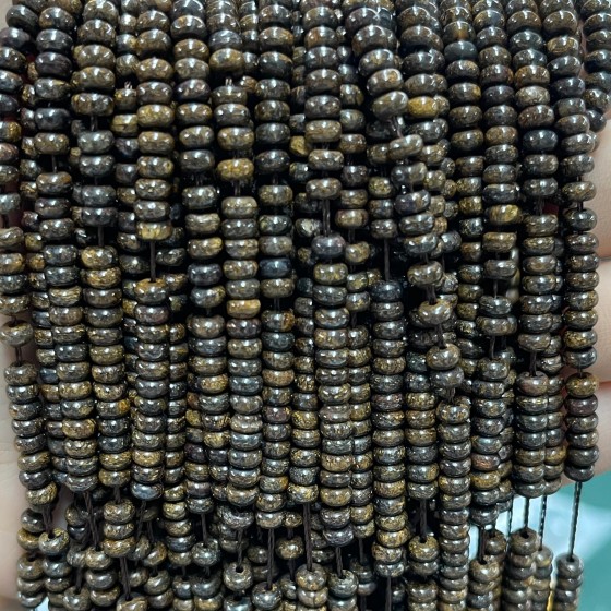 No_2007_Natural Bronze Stone Rondelle Beads_4*2mm_(Sold Per Strand)