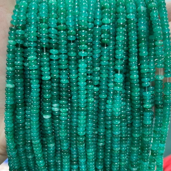 No_2011_Enhanced Dark Green Chalcedony Rondelle Beads_4*2mm_(Sold Per Strand)
