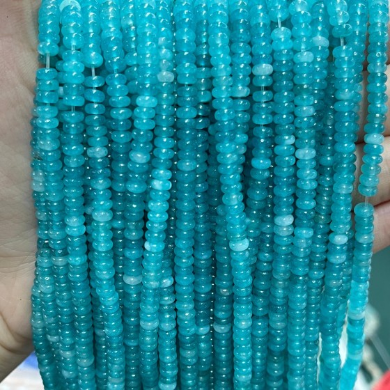 No_2013_Enhanced Lake Blue Chalcedony Rondelle Beads_4*2mm_(Sold Per Strand)