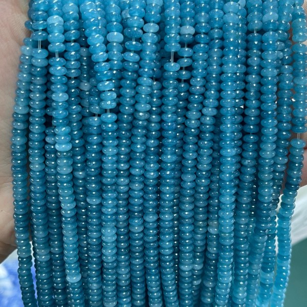 No_2016_Enhanced Deep Blue Chalcedony Rondelle Beads_4*2mm_(Sold Per Strand)