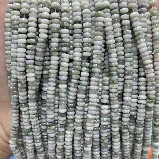 No_2017_Natural Auspicious Jade Rondelle Beads_4*2mm_(Sold Per Strand)