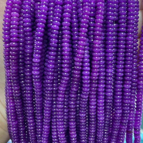 No_2019_Enhanced Deep Purple Chalcedony Rondelle Beads_4*2mm_(Sold Per Strand)