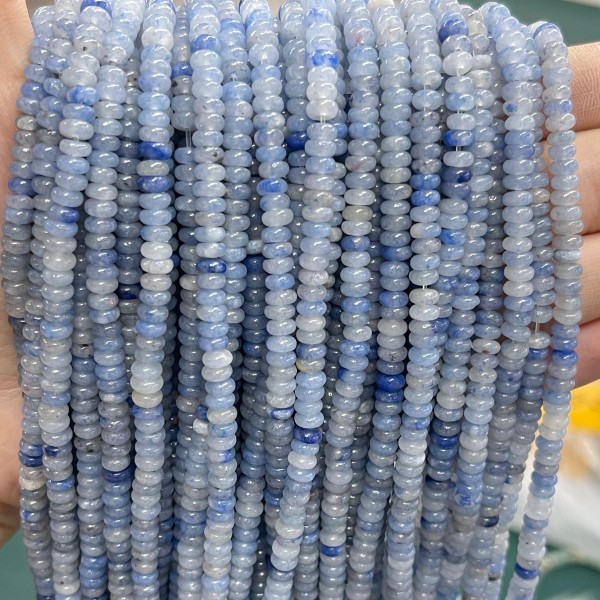 No_2022_Natural Blue Aventurine Rondelle Beads_4*2mm_(Sold Per Strand)