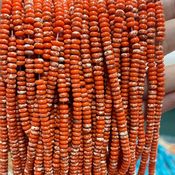 No_2024_Synthetic Orange Imperial Jasper Rondelle Beads_4*2mm_(Sold Per Strand)