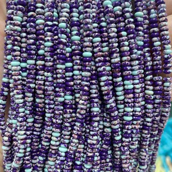 No_2027_Synthetic Purple Imperial Jasper Rondelle Beads_4*2mm_(Sold Per Strand)