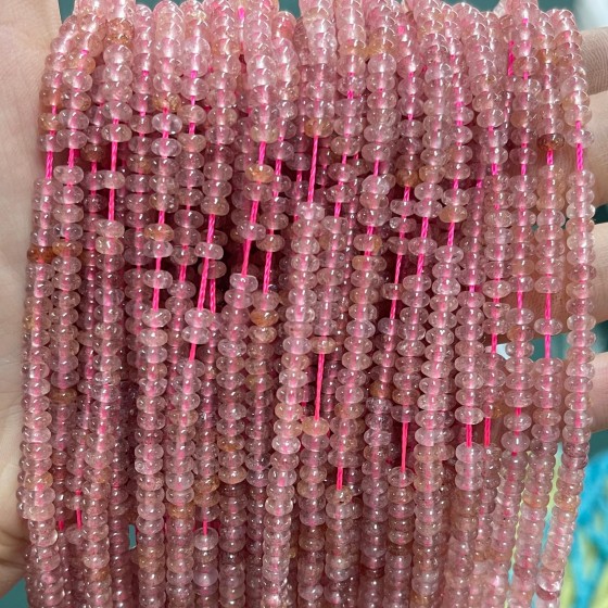 No_2031_Natural Strawberry Quartz Rondelle Beads_4*2mm_(Sold Per Strand)