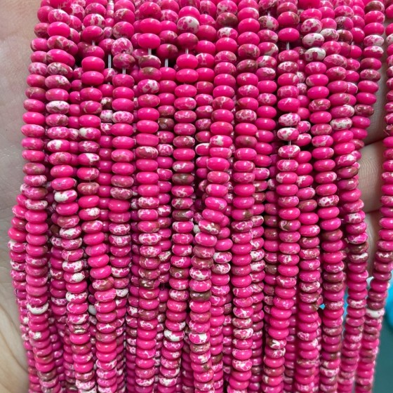 No_2034_Synthetic Rose Red Chalcedony Rondelle Beads_4*2mm_(Sold Per Strand)