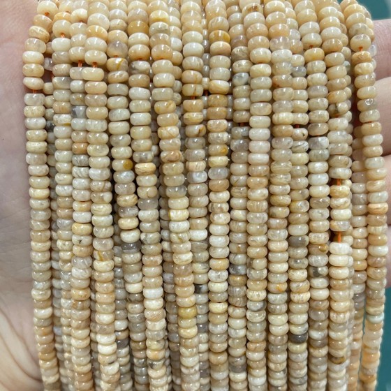 No_2035_Natural Feldspar Rondelle Beads_4*2mm_(Sold Per Strand)