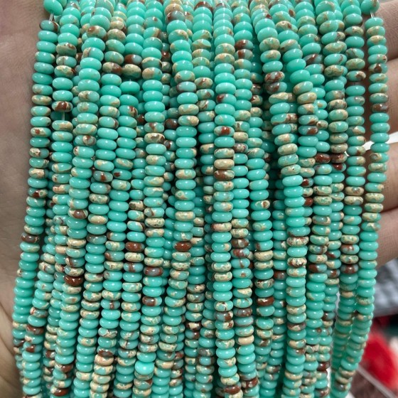 No_2038_Synthetic Green Imperial Jasper Rondelle Beads_4*2mm_(Sold Per Strand)