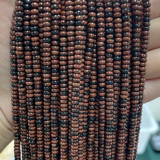 No_2039_Natural Golden Swan Stone Rondelle Beads_4*2mm_(Sold Per Strand)