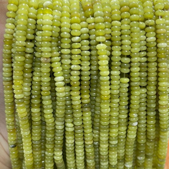 No_2046_Natural Southern Jade Rondelle Beads_4*2mm_(Sold Per Strand)