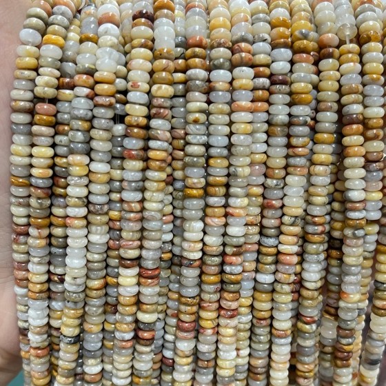 No_2047_Natural Crazy Agate Rondelle Beads_4*2mm_(Sold Per Strand)
