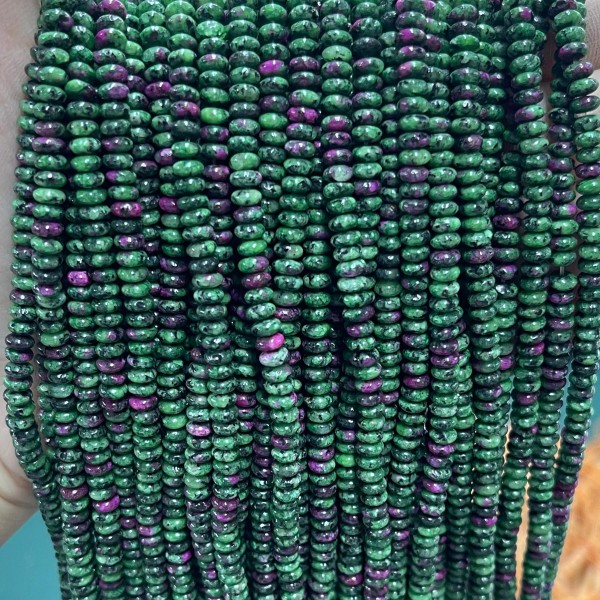 No_2049_Enhanced Ruby Zoisite Rondelle Beads_4*2mm_(Sold Per Strand)