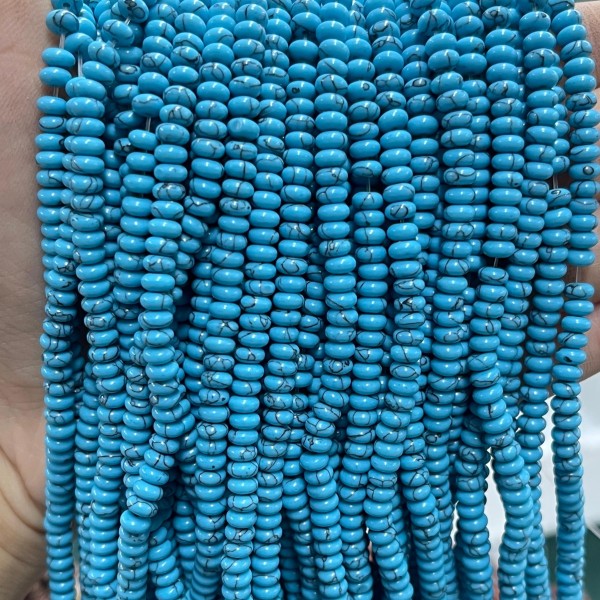 No_2052_Synthetic Blue Turquoise Rondelle Beads_4*2mm_(Sold Per Strand)