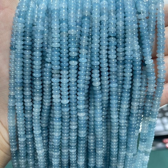 No_2061_Enhanced Ink Blue Chalcedony Rondelle Beads_4*2mm_(Sold Per Strand)