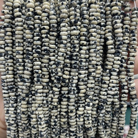 No_2064_Natural Dalmation Jasper Rondelle Beads_4*2mm_(Sold Per Strand)