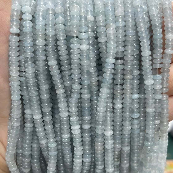 No_2065_Enhanced Gray Blue Chalcedony Rondelle Beads_4*2mm_(Sold Per Strand)